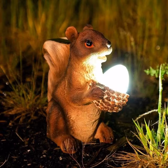 Marco Paul Red Squirrel Solar Powered Garden Light in Red and Brown – 1