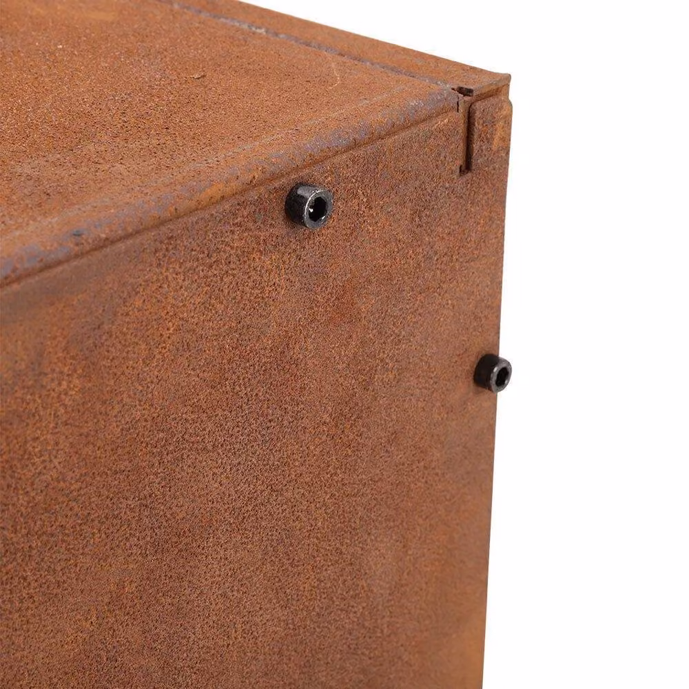 EONLION Large Metal Trough Planter in Brown, W/D/H: 80 x 30 x 40 cm – 5
