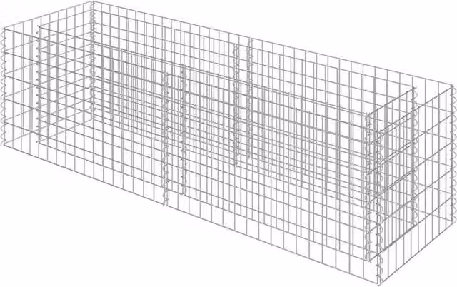 Berkfield Home Silver Galvanised Steel Wire Mesh Gabion Raised Bed, W: 180 cm, D: 50 cm, H: 50 cm – 1