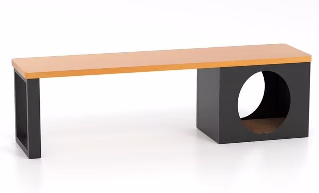 Costway Modern Brown Powder Coated Steel Outdoor Metal Bench