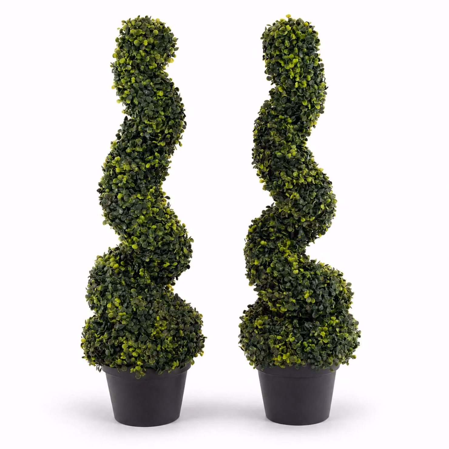 Oypla Set of 2 Green Artificial Tabletop Spiral Trees – 2