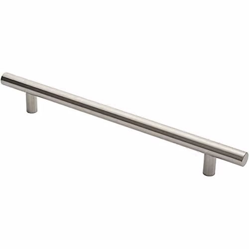Loops Straight T-Bar Pull Handle in Brushed Stainless Steel, Silver, W/D/H: 600 x 30 x 450 mm