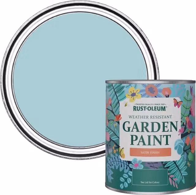 Rust-Oleum Garden Paint in Satin Finish, Little Cyclades Blue and Turquoise, 0.75 l