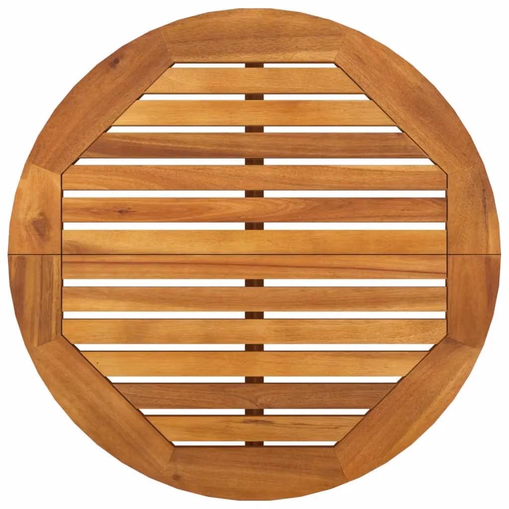 Berkfield Home Rustic Acacia Wood Garden Bar Table in Brown, Diameter: 60 cm, Height: 105 cm – 3