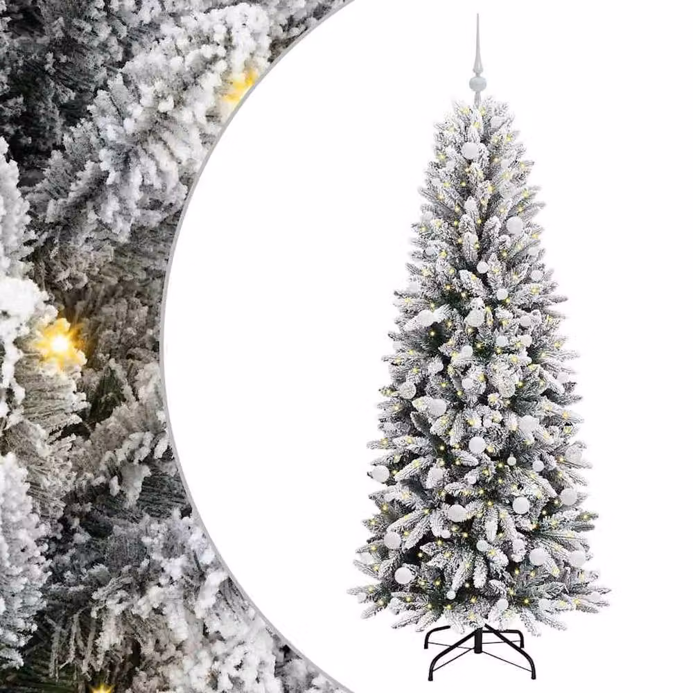 Berkfield Home Artificial Christmas Tree with 300 White LEDs, Green, W/D/H: 73 x 73 x 180 cm – 2