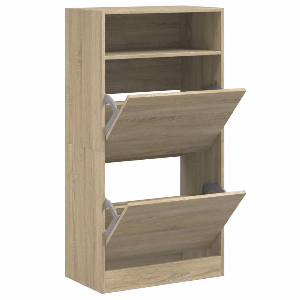 Berkfield Home Sonoma Oak Shoe Cabinet in Brown, W/D/H: 60 x 34 x 116 cm – 2