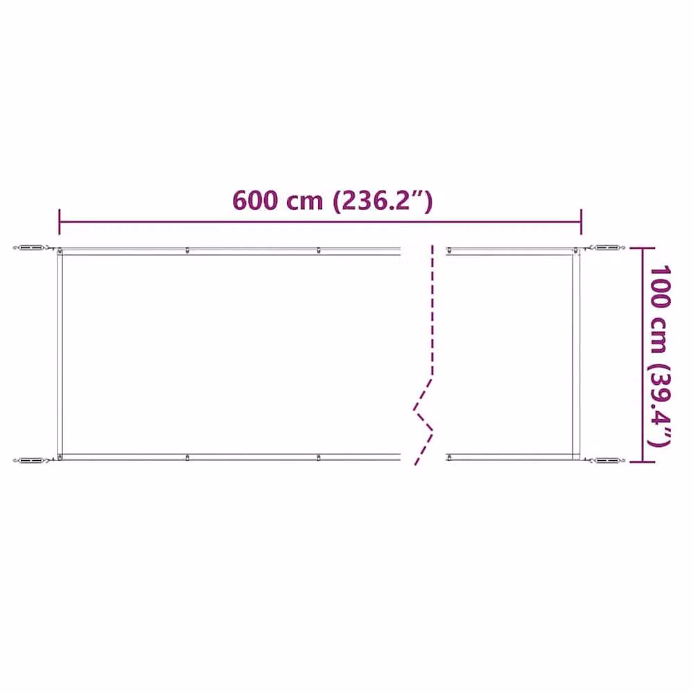 Berkfield Home Vertical Awning in Light Green, Oxford Polyester Fabric, W: 100 cm, D: 600 cm – 4