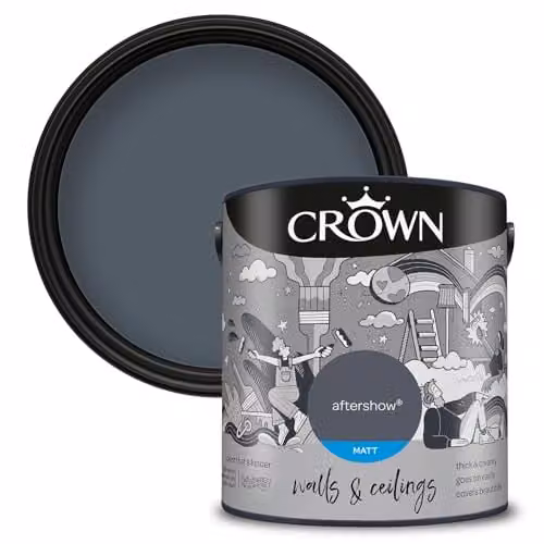 Crown Walls & Ceilings Matt Emulsion Paint Navy Grey 2.5L