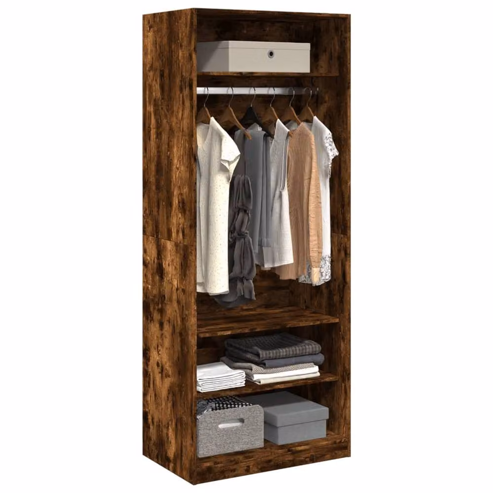 Berkfield Home Smoked Oak Wardrobe in Brown, W/D/H: 80 x 50 x 200 cm – 3