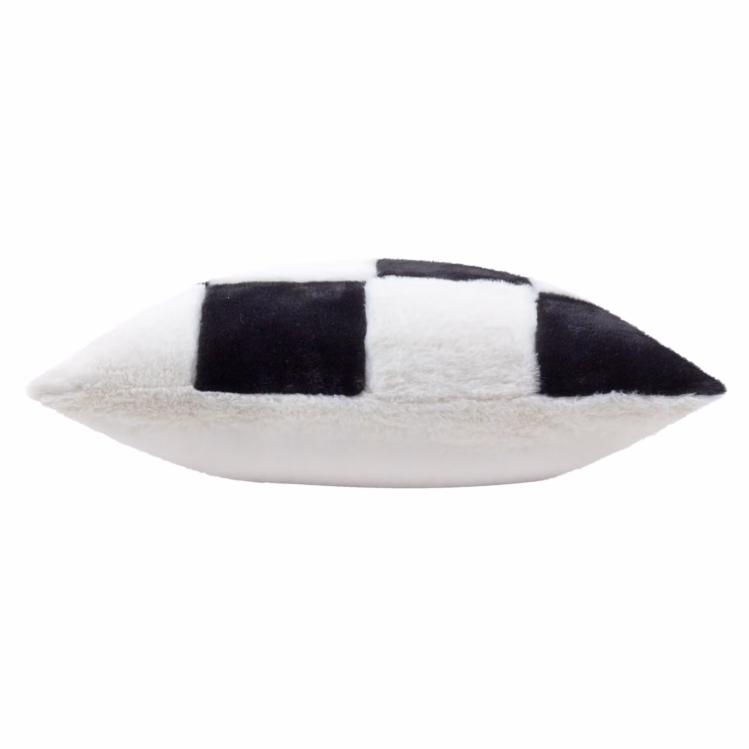 Heya Home Cozee Check Faux Fur Cushion in Black, W/D/H: 50 x 50 x 50 cm – 3