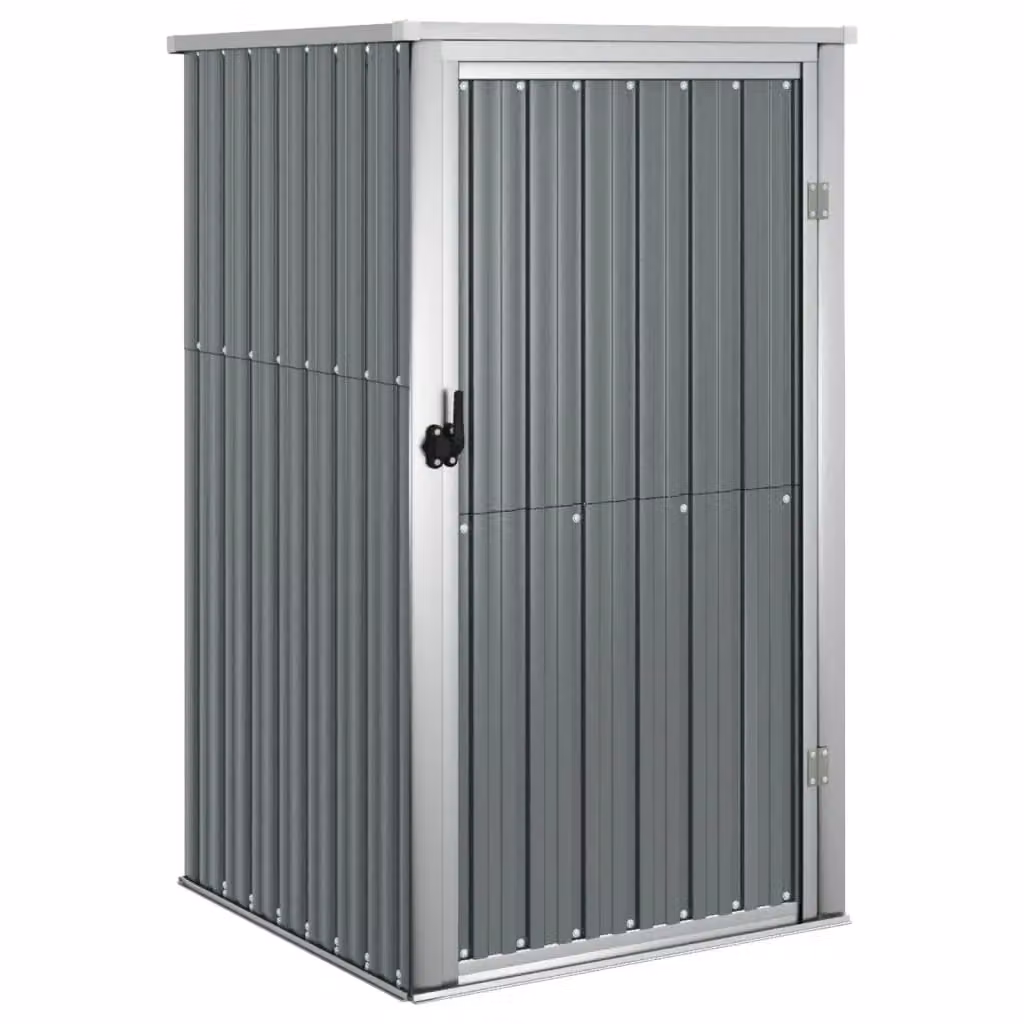 Berkfield Home Grey Galvanised Steel Pent Garden Tool Shed Tall Cabinet W/D/H: 88 x 89 x 161 cm – 2