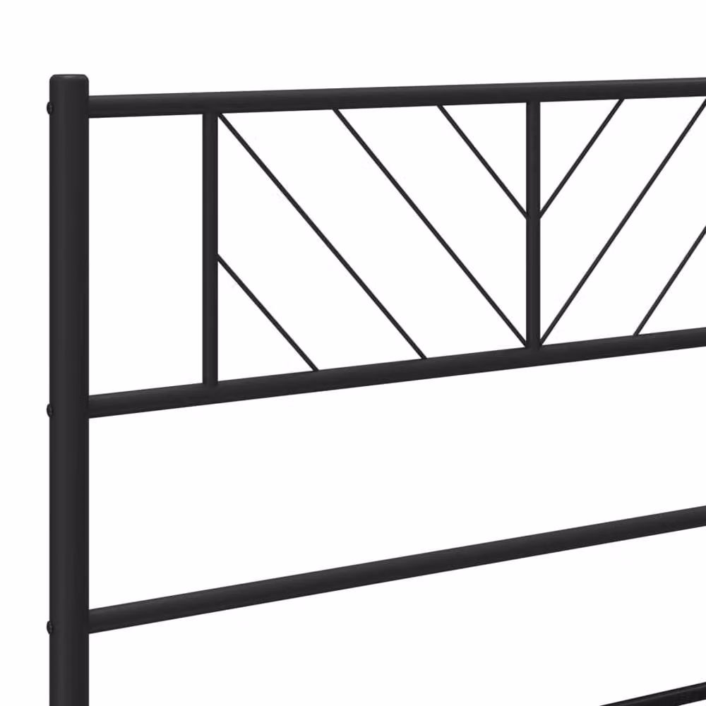 Berkfield Home Metal Bed Frame with Headboard in Black, Small Single, W/D/H: 75 x 190 x 90 cm – 3