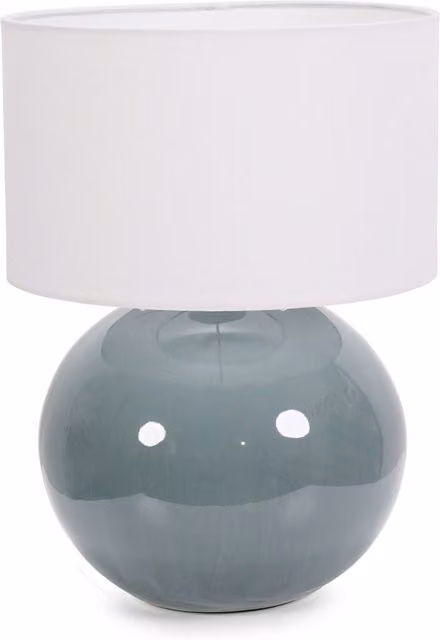 ValueLights Bosco Eucalyptus Ceramic Table Lamp with White Fabric Cylinder Shade