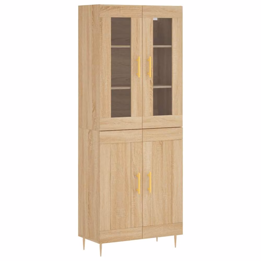 Berkfield Home Sonoma Oak Highboard in Brown, W/D/H: 69.5 x 34 x 180 cm – 3