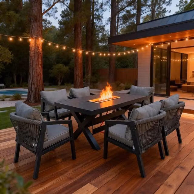 Furniture One Modern Grey Metal Garden Furniture Set