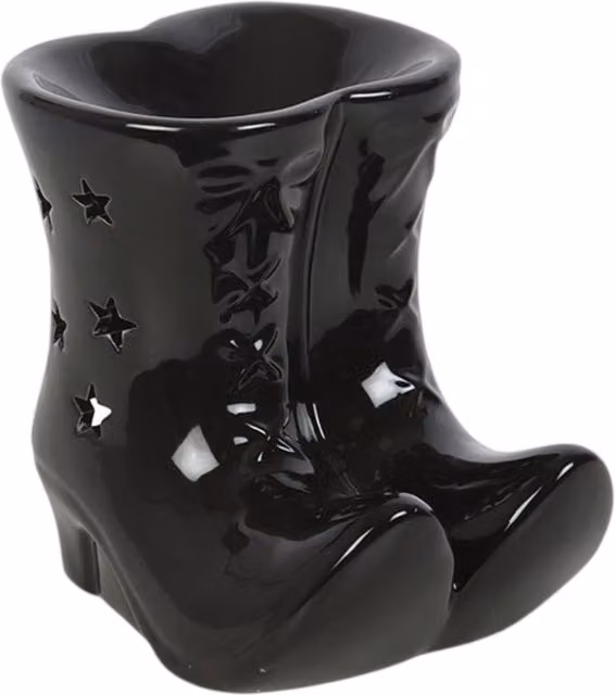 Kingsbury Gifts Black Ceramic Witch Boots Tealight Oil Burner