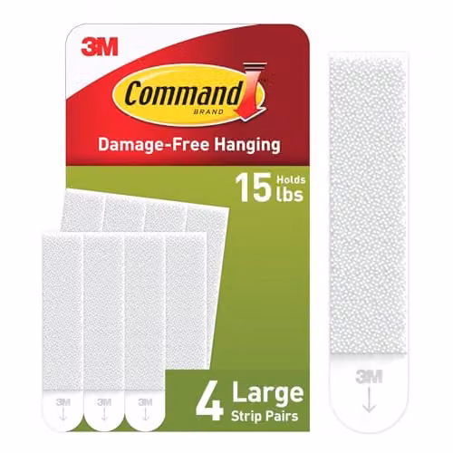 3M Command 17206 Large Double Sided Picture Hanging Strips, White