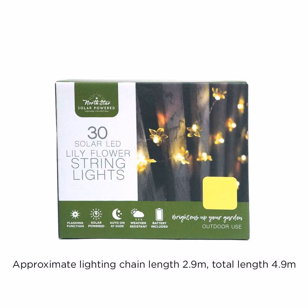 Voltico 30 Solar LED Lily Flower String Lights in Yellow – 2