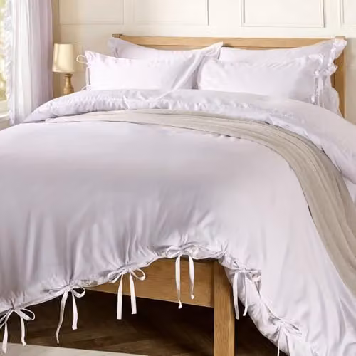 OHS White King Size Microfibre Duvet Cover Set with Matching Pillowcases – 2