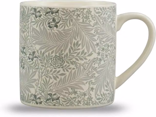 William Morris Larkspur Floral Ceramic Mug, Green, 310ml