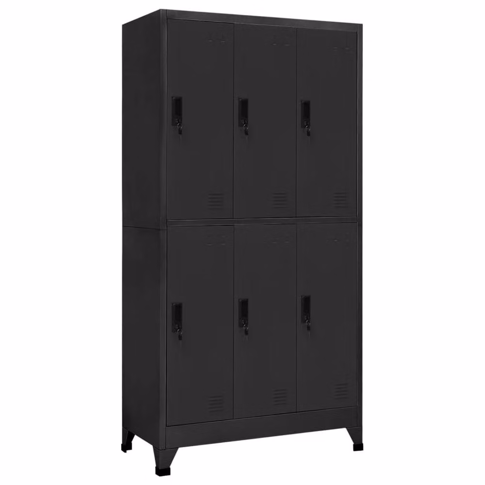 Berkfield Home Anthracite Steel Locker Cabinet with Lock and Hanging Rod, W/D/H: 90 x 45 x 180 cm – 2