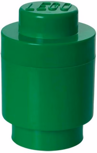 Lego Stackable Round 1-Stud Storage Brick with Lid, Green – 1