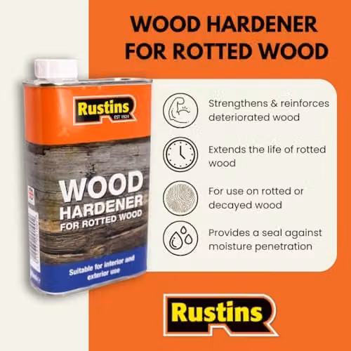 Rustins Wood Hardener for Rotted Wood, 500ml, Transparent – 4