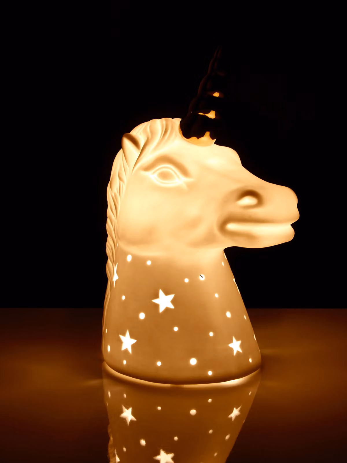 Orsina Premier Kids Unicorn Night Light with Gold Horn in White – 2