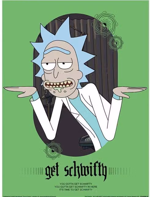 Rick & Morty Get Schwifty Paper Poster in Green – 1