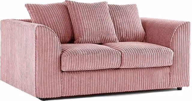Luxor Living Pink Jumbo Cord Fabric 2 Seater Sofa with Scatter Cushions – 1