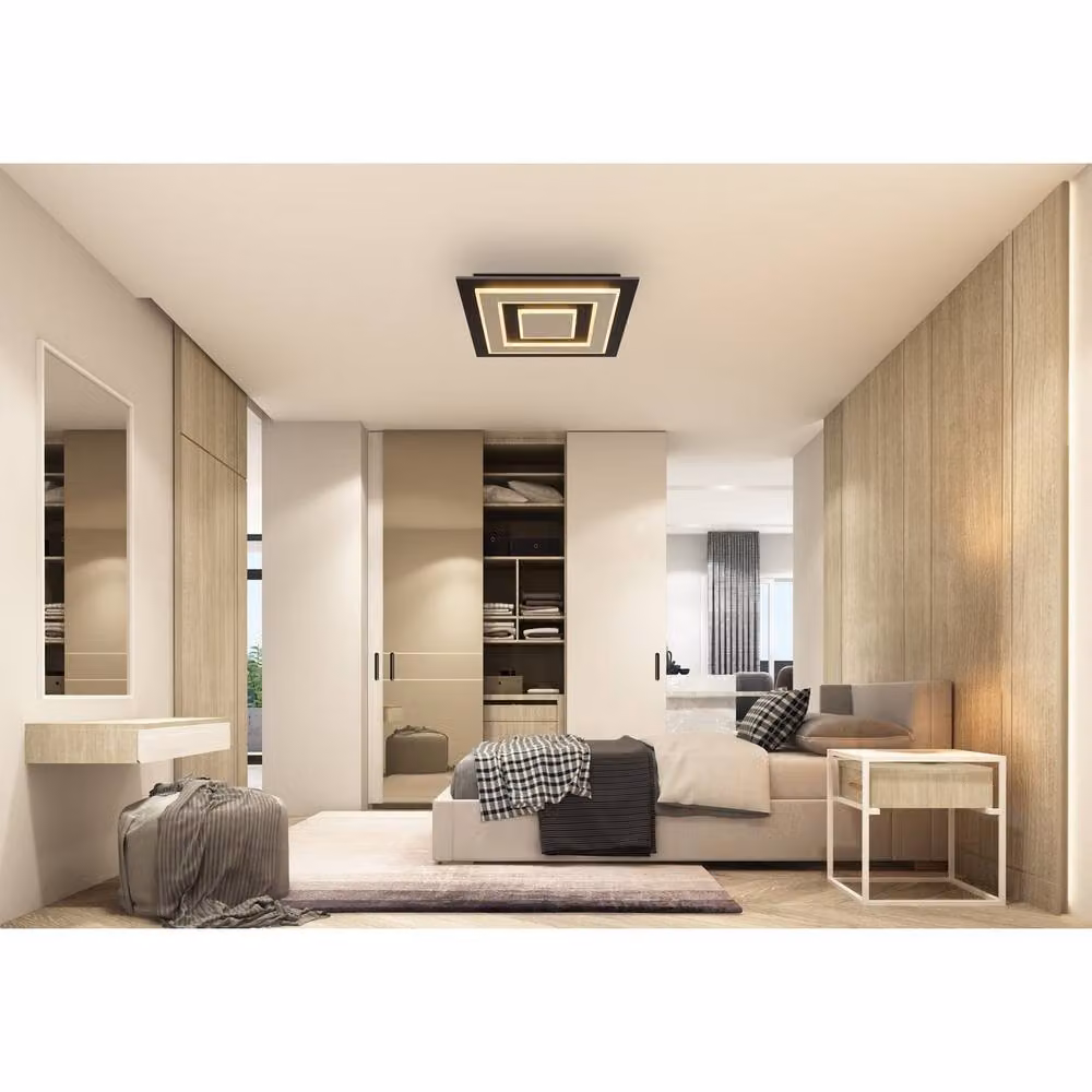 Netlighting Globo Lighting Modern Square LED Ceiling Light, Warm White, 40 W, 840 lm, W/D/H: 48 x 48 x 5.2 cm – 5