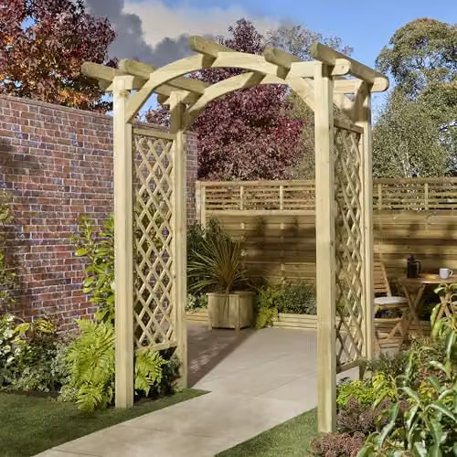 Rowlinson Gloucester Arch Garden Climbing Frame in Natural Timber Finish, H 238.5 x W 179.0 x D 179.0 cm – 1