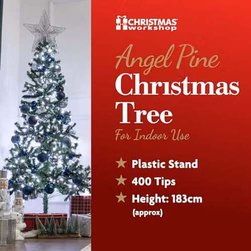 The Christmas Workshop 6ft Green Artificial Christmas Tree with Stand – 5