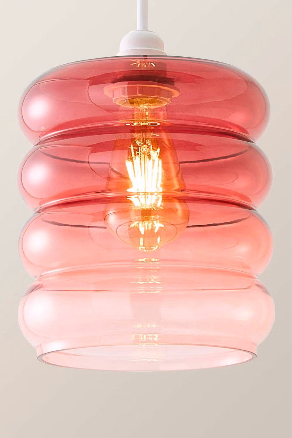 ValueLights Giselle Ombre Berry Glass Easy Fit Ceiling Light Lamp Shade in Dark Pink – 2