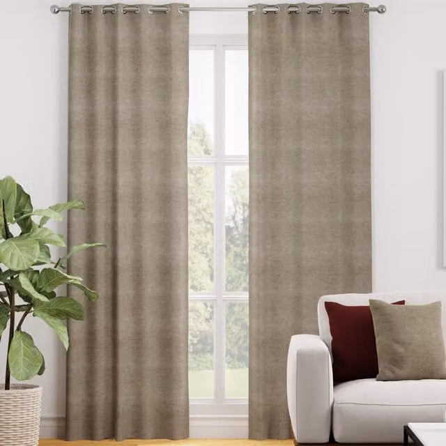 Terrys Luxuria Made to Measure Blackout Fabric Curtain Panel in Beige
