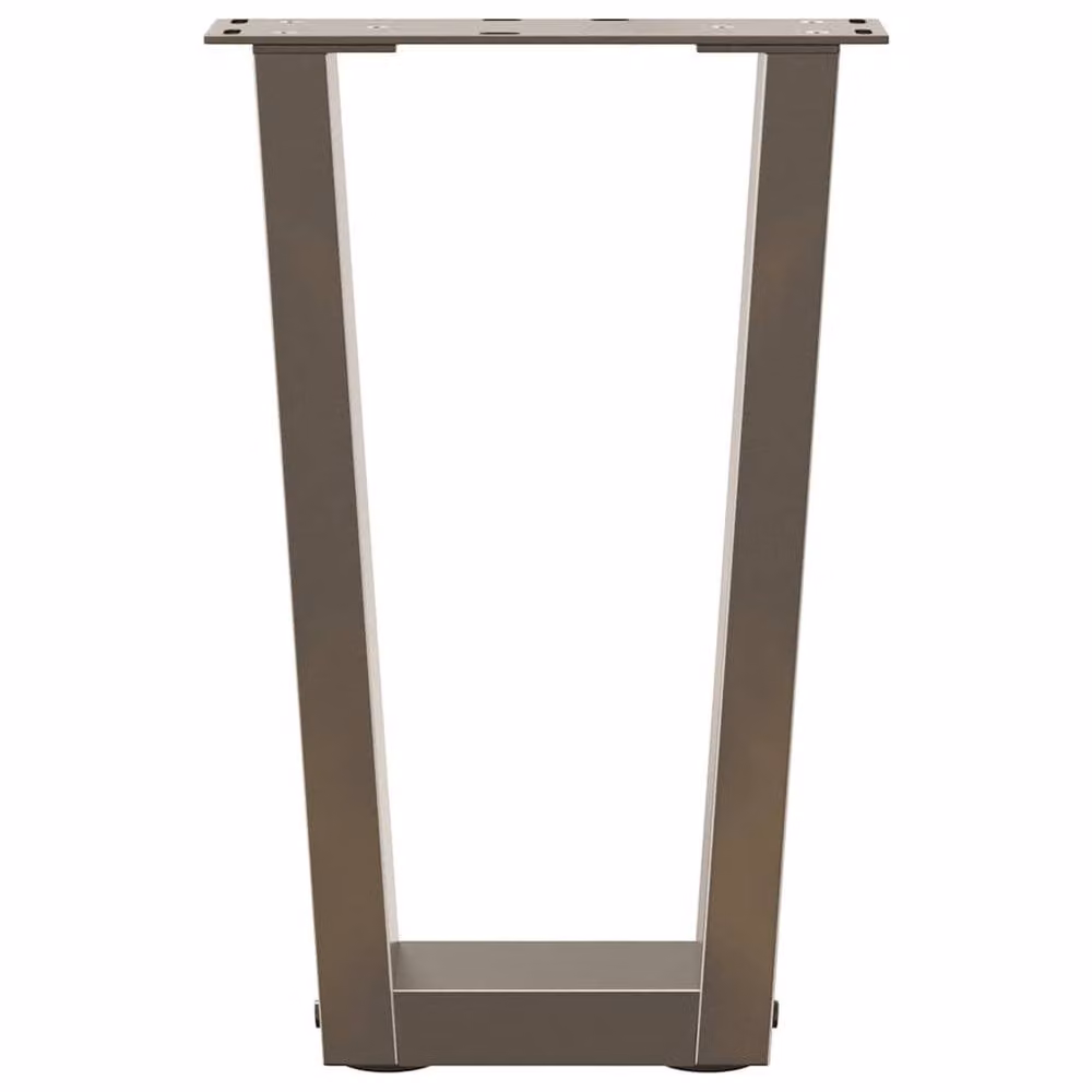 Berkfield Home Modern V-Shape Dining Table Legs, 2 Pieces, Brown Steel, H: 38 x 42-43.3 cm – 4