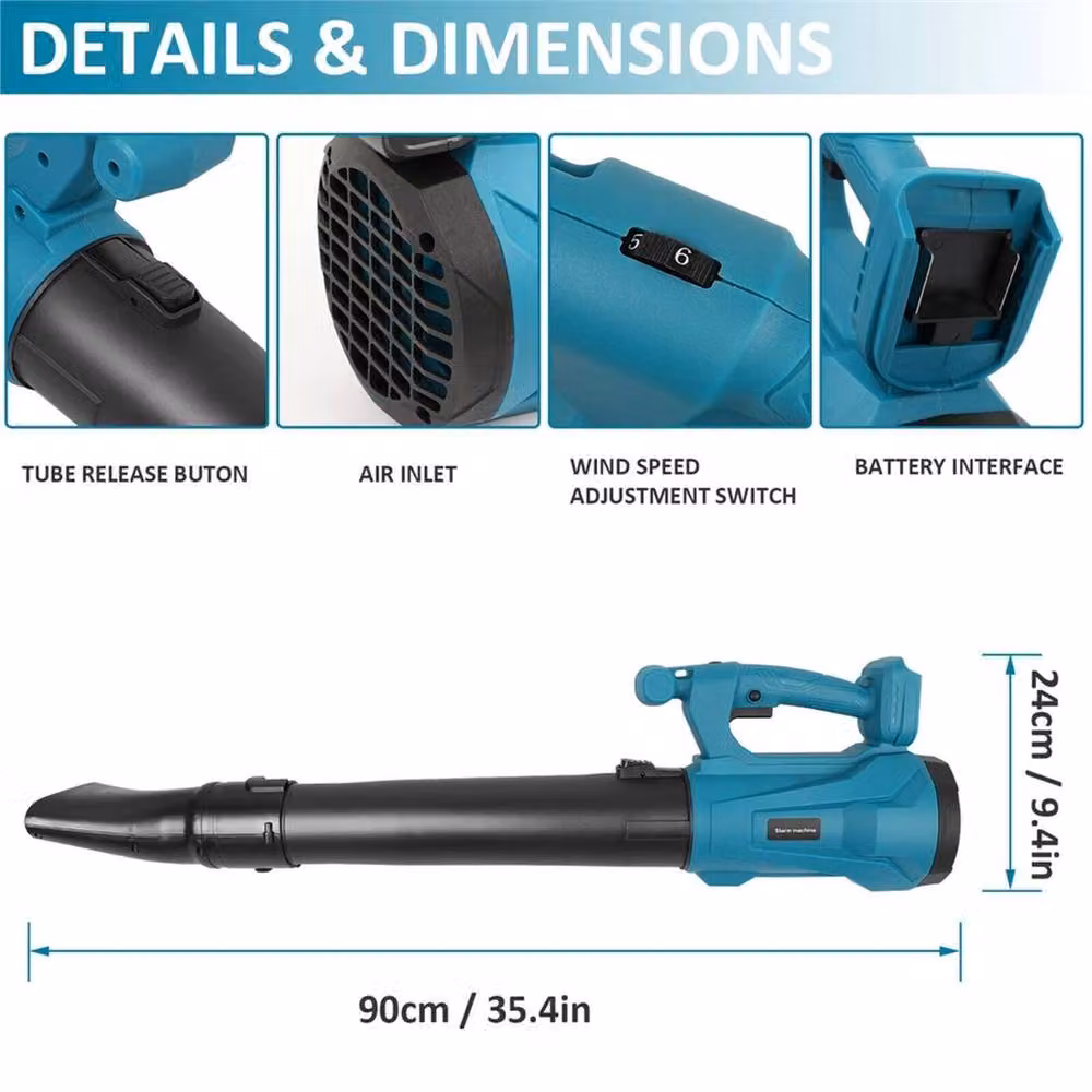 VOGREX 6 Speed Blower with 2 Batteries for Makita 18V, Blue – 2