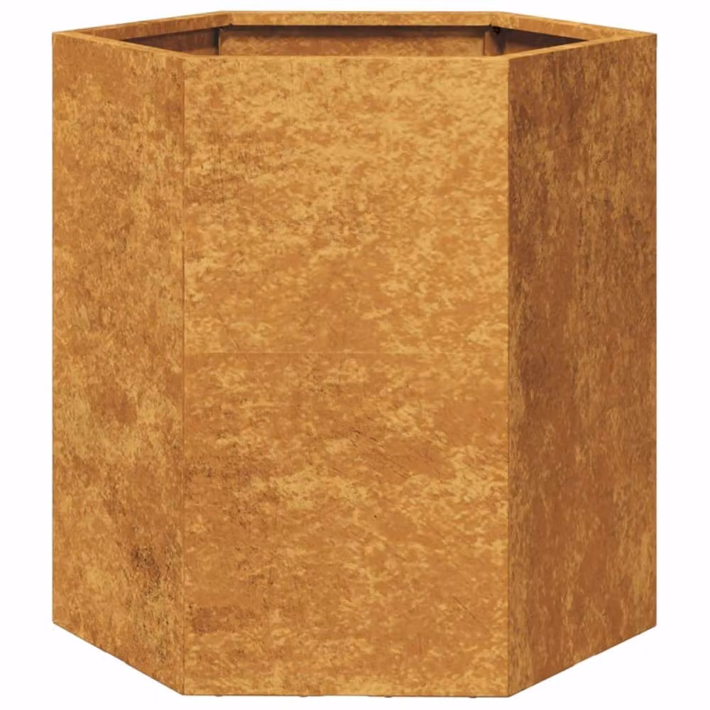 Berkfield Home Durable Hexagon Garden Planter Set of 2, Corten Steel, Brown, W: 46 cm, D: 40 cm, H: 45 cm – 5