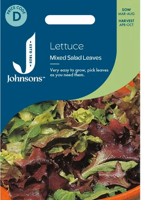Johnsons Seeds Mixed Lettuce Salad Leaves Multicolour Vegetable Seeds