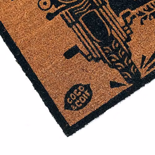 Coco&Coir Vroom Non-Slip Weatherproof Coir Door Mat, Black and Brown, W: 45 cm, D: 75 cm, H: 1.5 cm – 6