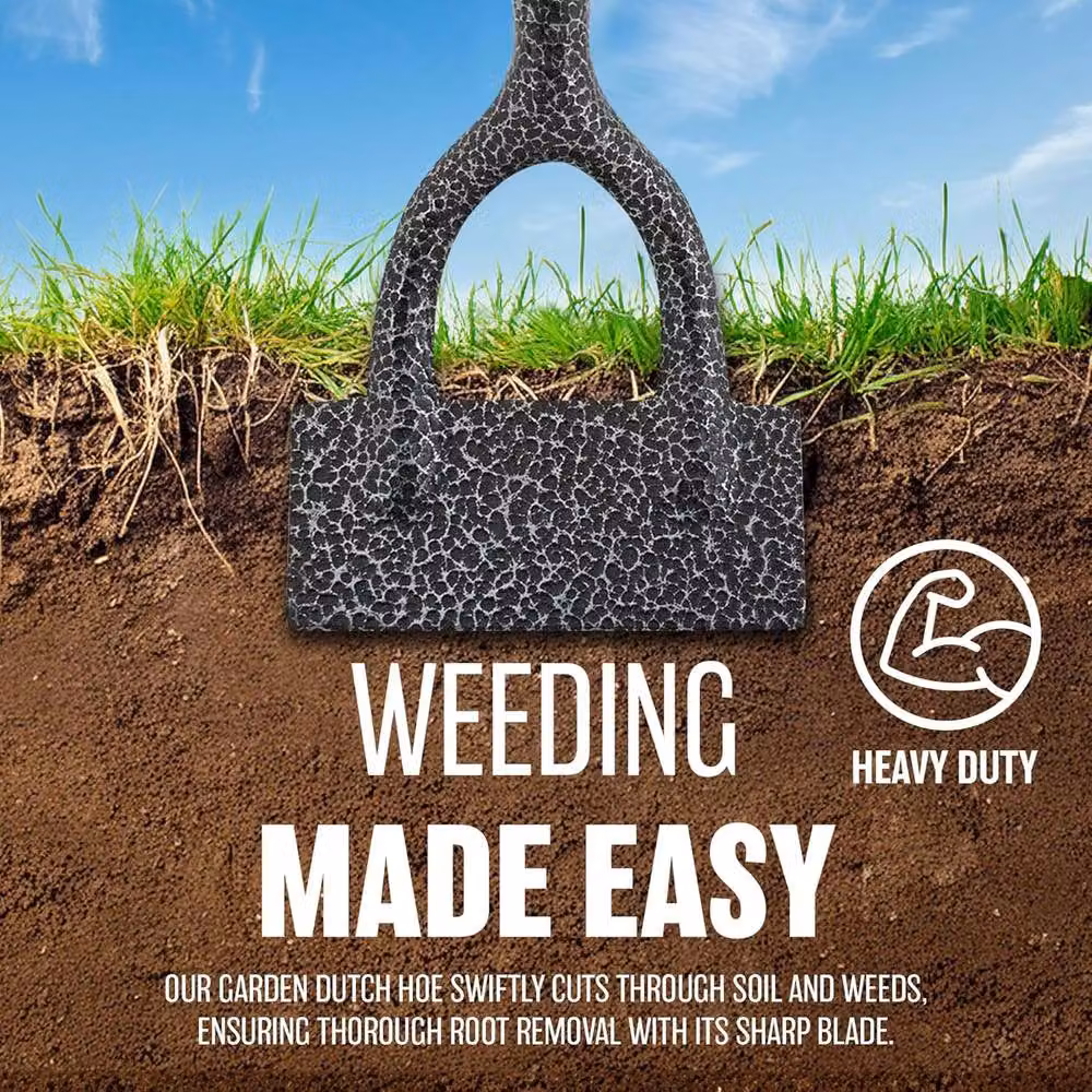BARGAINS-GALORE Strong Forged Carbon Steel Dutch Hoe Head for Gardening Soil Replacement, Dark Grey – 3