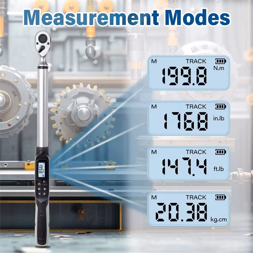 Kelvenix Digital Torque Wrench 1/2 Inch, Adjustable 10-200Nm, Black – 4
