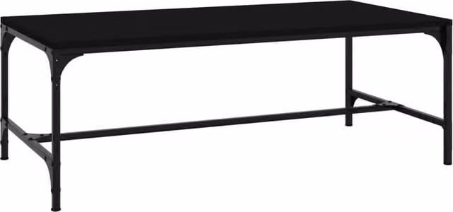 Berkfield Home Black Rectangular Coffee Table with Industrial Metal Legs, W: 100 cm, D: 50 cm, H: 35 cm – 1