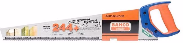 Bahco 244P-20 Barracuda Handsaw, 500 mm, 7 TPI, Orange