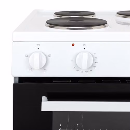 Willow 68L Freestanding Single Cavity Electric Cooker with Solid Plate and Grill, White – 6
