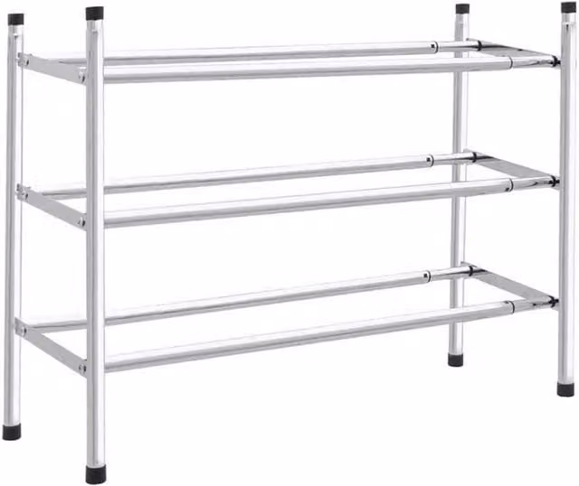 SPETLEK Extendable Metal Shoe Rack Organizer in Silver