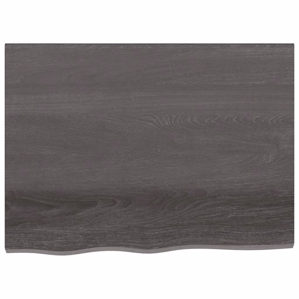 Berkfield Home Treated Solid Wood Oak Countertop, Dark Grey, W: 80 cm, D: 60 cm – 2