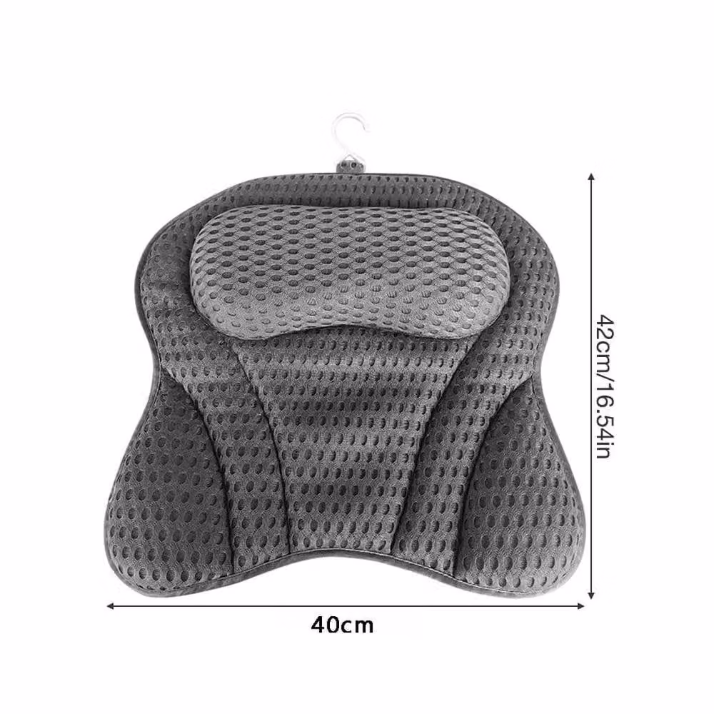 NESTLUNE Luxury Waterproof Anti-Slip Bath Pillow in Grey – 2
