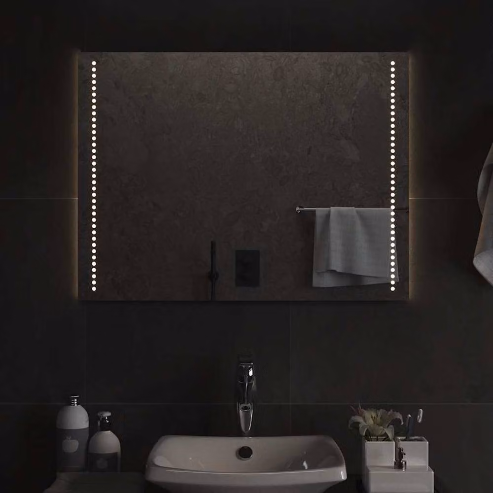 Berkfield Home LED Bathroom Mirror in Clear, W: 80 cm, H: 60 cm – 2