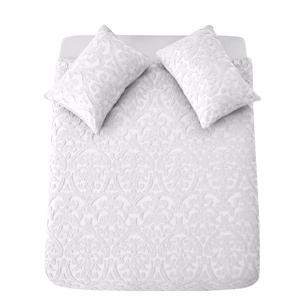 Gaveno Cavailia 3-Piece Reversible Damask Floral Duvet Cover and Pillowcase Set, White, W/D/H: 220 x 180 x 220 cm – 2